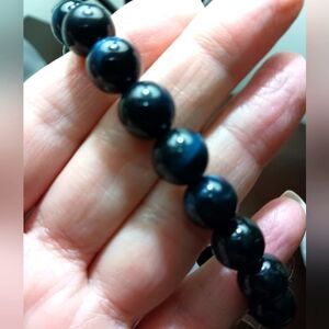 Blue Tigers Eye 10mm Bracelet, 7.5" length